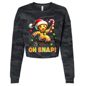 Oh Snap Gingerbread Candy Cane Xmas Christmas Cropped Pullover Crew