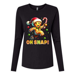 Oh Snap Gingerbread Candy Cane Xmas Christmas Womens Cotton Relaxed Long Sleeve T-Shirt