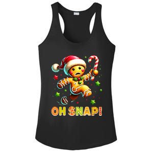 Oh Snap Gingerbread Candy Cane Xmas Christmas Ladies PosiCharge Competitor Racerback Tank