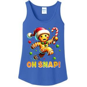 Oh Snap Gingerbread Candy Cane Xmas Christmas Ladies Essential Tank