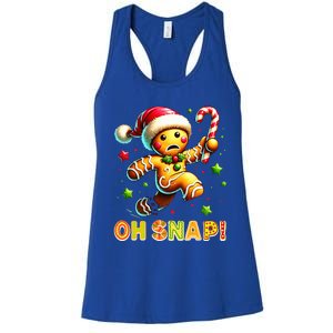 Oh Snap Gingerbread Candy Cane Xmas Christmas Women's Racerback Tank