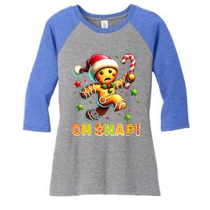 Oh Snap Gingerbread Candy Cane Xmas Christmas Women's Tri-Blend 3/4-Sleeve Raglan Shirt