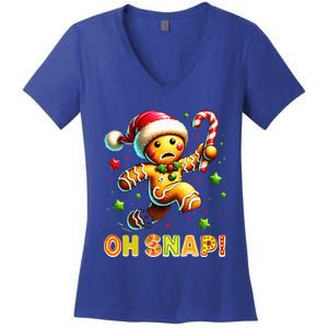 Oh Snap Gingerbread Candy Cane Xmas Christmas Women's V-Neck T-Shirt