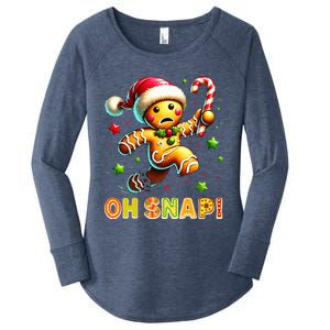 Oh Snap Gingerbread Candy Cane Xmas Christmas Women's Perfect Tri Tunic Long Sleeve Shirt