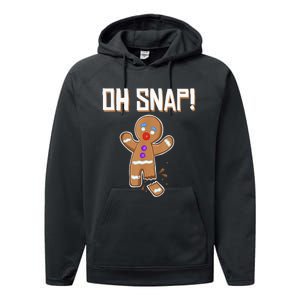 Oh Snap gingerbread man broken leg gingerbread man Oh Snap Performance Fleece Hoodie