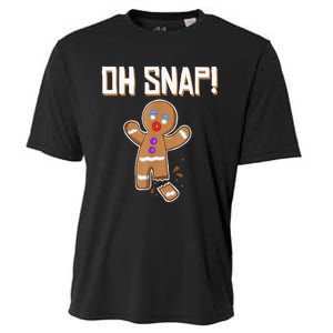 Oh Snap gingerbread man broken leg gingerbread man Oh Snap Cooling Performance Crew T-Shirt