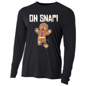 Oh Snap gingerbread man broken leg gingerbread man Oh Snap Cooling Performance Long Sleeve Crew