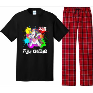 Out Second Grade Dabbing 2Nd Grade Graduation Unicorn Gift Pajama Set