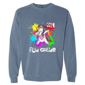 Out Second Grade Dabbing 2Nd Grade Graduation Unicorn Gift Garment-Dyed Sweatshirt