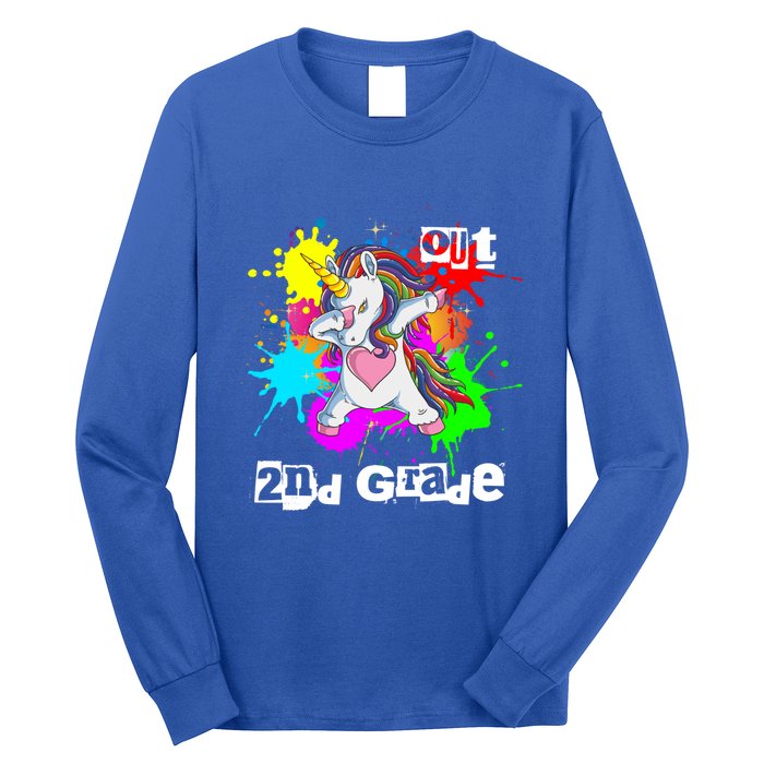 Out Second Grade Dabbing 2Nd Grade Graduation Unicorn Gift Long Sleeve Shirt