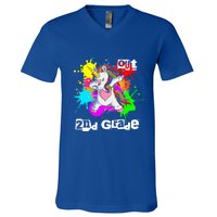 Out Second Grade Dabbing 2Nd Grade Graduation Unicorn Gift V-Neck T-Shirt