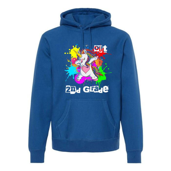 Out Second Grade Dabbing 2Nd Grade Graduation Unicorn Gift Premium Hoodie