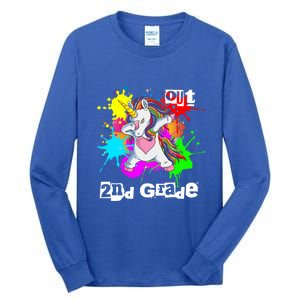 Out Second Grade Dabbing 2Nd Grade Graduation Unicorn Gift Tall Long Sleeve T-Shirt