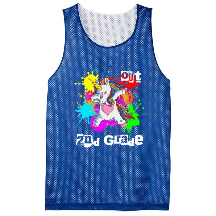 Out Second Grade Dabbing 2Nd Grade Graduation Unicorn Gift Mesh Reversible Basketball Jersey Tank