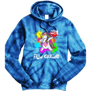 Out Second Grade Dabbing 2Nd Grade Graduation Unicorn Gift Tie Dye Hoodie