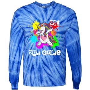 Out Second Grade Dabbing 2Nd Grade Graduation Unicorn Gift Tie-Dye Long Sleeve Shirt