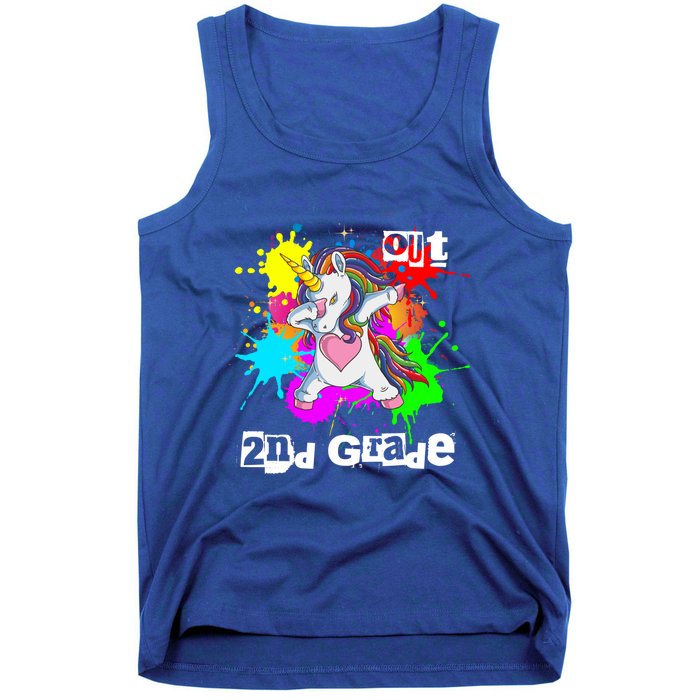 Out Second Grade Dabbing 2Nd Grade Graduation Unicorn Gift Tank Top