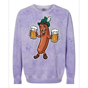 Oktoberfest Sausage Germany Lederhosen Bier Beer Colorblast Crewneck Sweatshirt