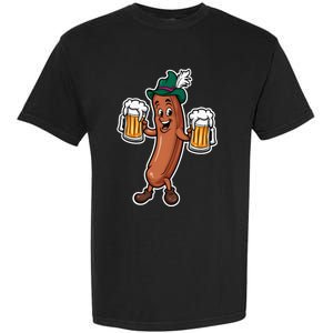 Oktoberfest Sausage Germany Lederhosen Bier Beer Garment-Dyed Heavyweight T-Shirt