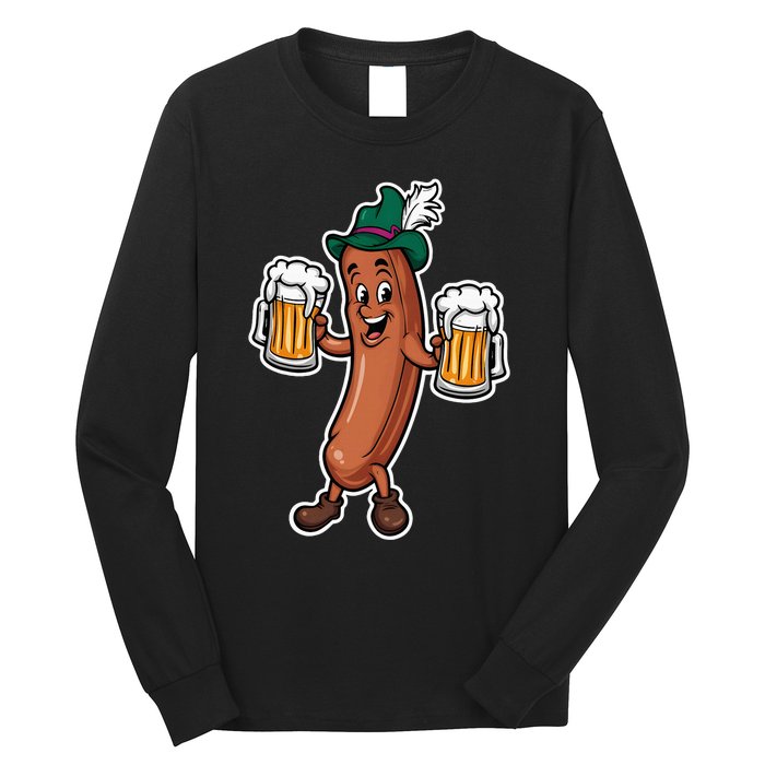 Oktoberfest Sausage Germany Lederhosen Bier Beer Long Sleeve Shirt