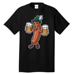 Oktoberfest Sausage Germany Lederhosen Bier Beer Tall T-Shirt