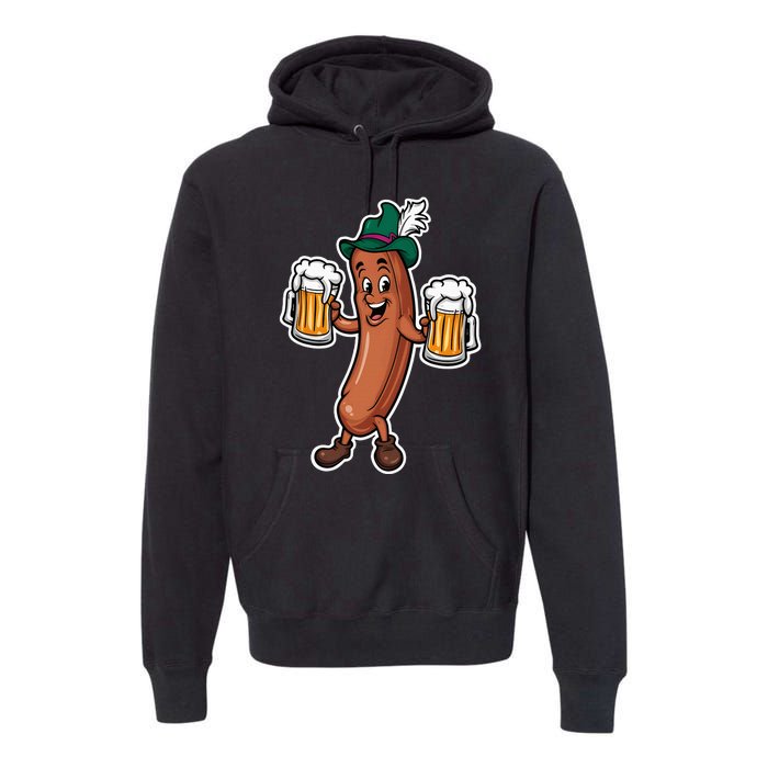 Oktoberfest Sausage Germany Lederhosen Bier Beer Premium Hoodie