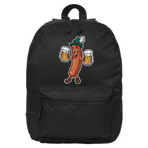 Oktoberfest Sausage Germany Lederhosen Bier Beer 16 in Basic Backpack