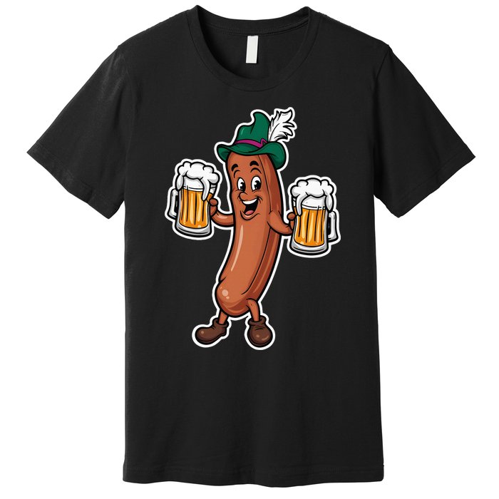 Oktoberfest Sausage Germany Lederhosen Bier Beer Premium T-Shirt