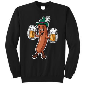 Oktoberfest Sausage Germany Lederhosen Bier Beer Tall Sweatshirt