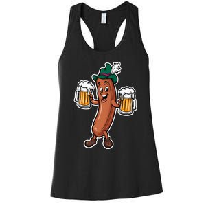 Oktoberfest Sausage Germany Lederhosen Bier Beer Women's Racerback Tank