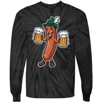 Oktoberfest Sausage Germany Lederhosen Bier Beer Tie-Dye Long Sleeve Shirt