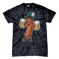 Oktoberfest Sausage Germany Lederhosen Bier Beer Tie-Dye T-Shirt