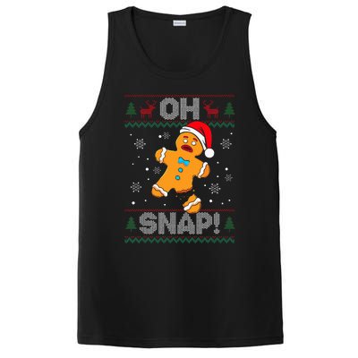 Oh Snap Gingerbread Man Cookie Christmas Funny Ugly Sweater PosiCharge Competitor Tank