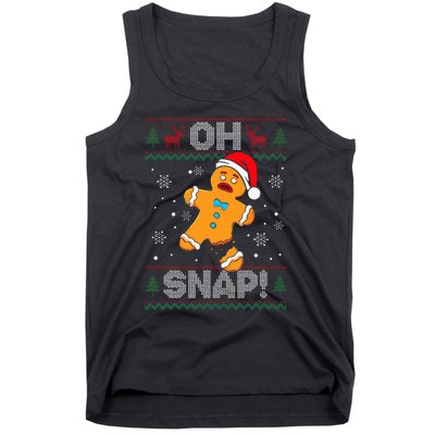 Oh Snap Gingerbread Man Cookie Christmas Funny Ugly Sweater Tank Top