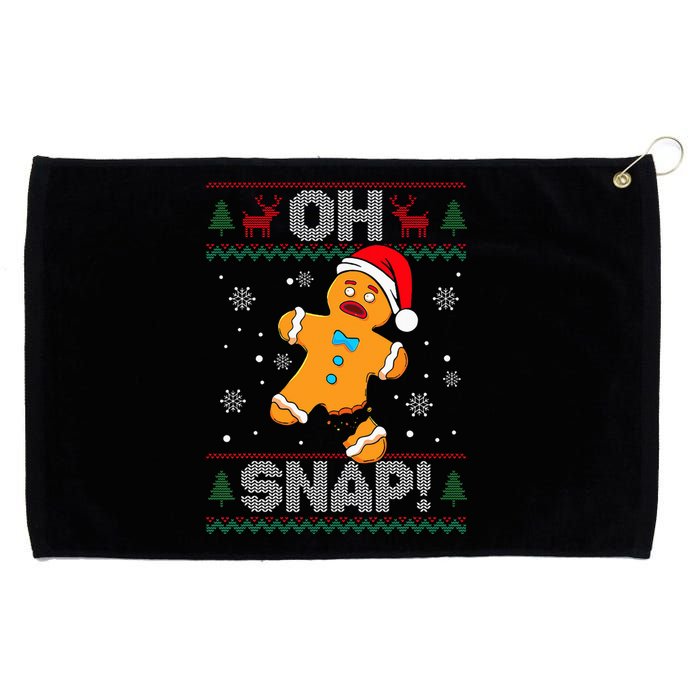 Oh Snap Gingerbread Man Cookie Christmas Funny Ugly Sweater Grommeted Golf Towel