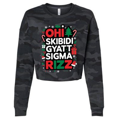 Ohio S.K.I.B.I.D.I Gyatt Sigma Rizz Gen Alpha Xmas Christmas Party Cropped Pullover Crew