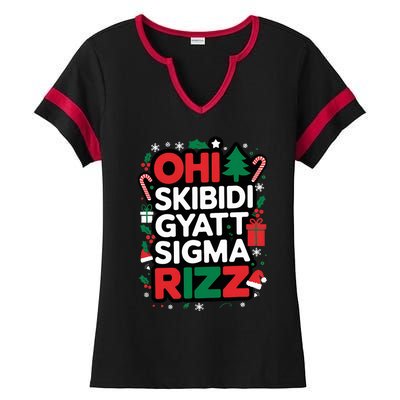 Ohio S.K.I.B.I.D.I Gyatt Sigma Rizz Gen Alpha Xmas Christmas Party Ladies Halftime Notch Neck Tee