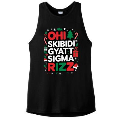 Ohio S.K.I.B.I.D.I Gyatt Sigma Rizz Gen Alpha Xmas Christmas Party Ladies PosiCharge Tri-Blend Wicking Tank