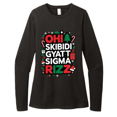 Ohio S.K.I.B.I.D.I Gyatt Sigma Rizz Gen Alpha Xmas Christmas Party Womens CVC Long Sleeve Shirt