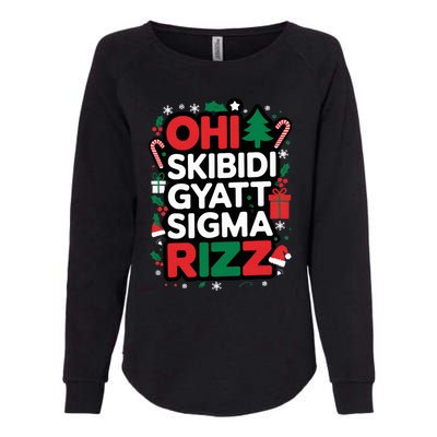 Ohio S.K.I.B.I.D.I Gyatt Sigma Rizz Gen Alpha Xmas Christmas Party Womens California Wash Sweatshirt