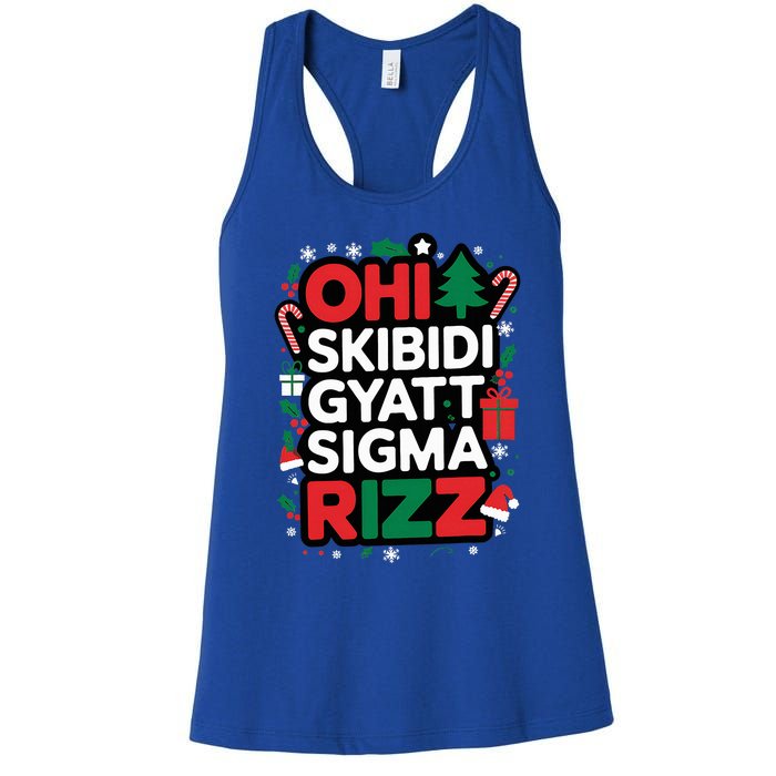 Ohio S.K.I.B.I.D.I Gyatt Sigma Rizz Gen Alpha Xmas Christmas Party Women's Racerback Tank