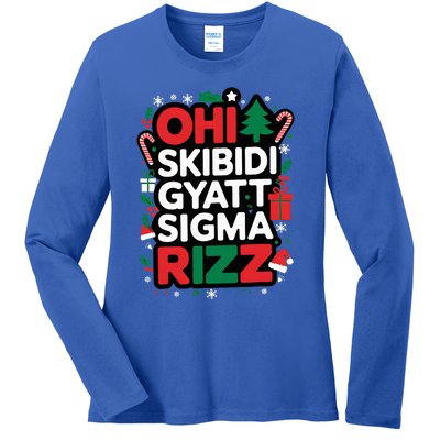 Ohio S.K.I.B.I.D.I Gyatt Sigma Rizz Gen Alpha Xmas Christmas Party Ladies Long Sleeve Shirt