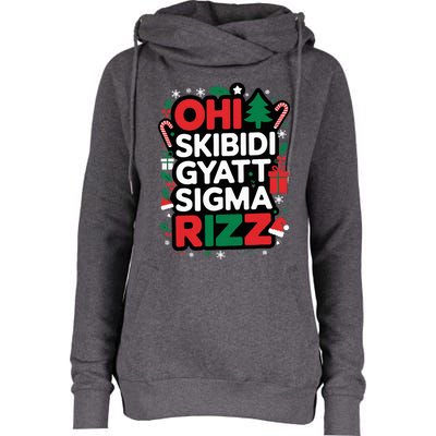 Ohio S.K.I.B.I.D.I Gyatt Sigma Rizz Gen Alpha Xmas Christmas Party Womens Funnel Neck Pullover Hood