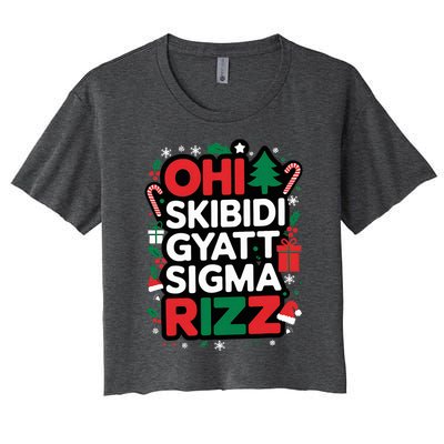 Ohio S.K.I.B.I.D.I Gyatt Sigma Rizz Gen Alpha Xmas Christmas Party Women's Crop Top Tee