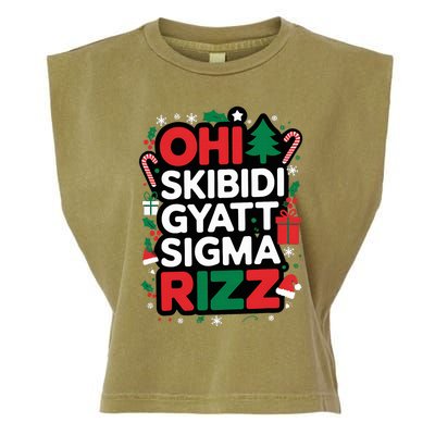 Ohio S.K.I.B.I.D.I Gyatt Sigma Rizz Gen Alpha Xmas Christmas Party Garment-Dyed Women's Muscle Tee