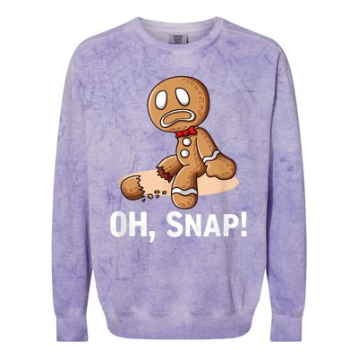 Oh Snap Gingerbread Cookie Man Broken Leg Colorblast Crewneck Sweatshirt