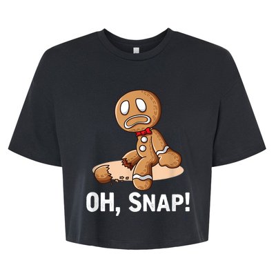 Oh Snap Gingerbread Cookie Man Broken Leg Bella+Canvas Jersey Crop Tee