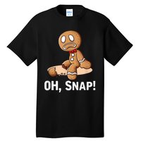 Oh Snap Gingerbread Cookie Man Broken Leg Tall T-Shirt