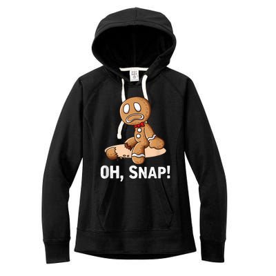 Oh Snap Gingerbread Cookie Man Broken Leg Women's Fleece Hoodie