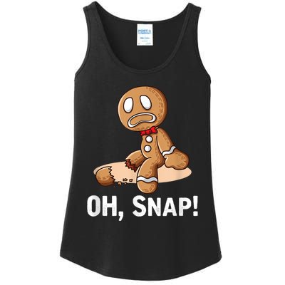 Oh Snap Gingerbread Cookie Man Broken Leg Ladies Essential Tank